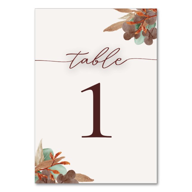 Table Feuillage d'automne moderne Numéro de tableau du M (Par défaut)