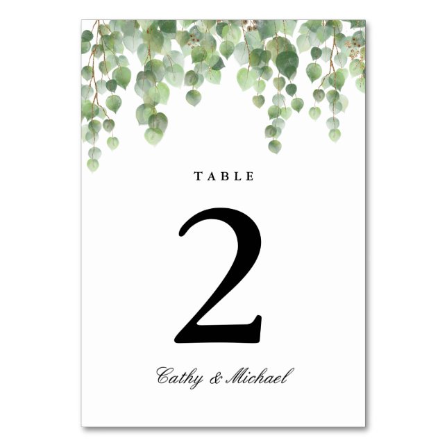 Table Feuillage vert Eucalyptus Numéro de tableau person (Par défaut)