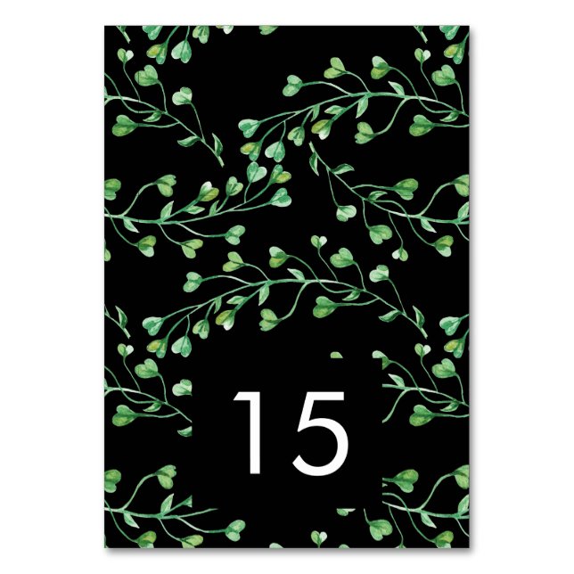 Table Feuilles fraîches vertes Numéro de tableau Mariage (Par défaut)