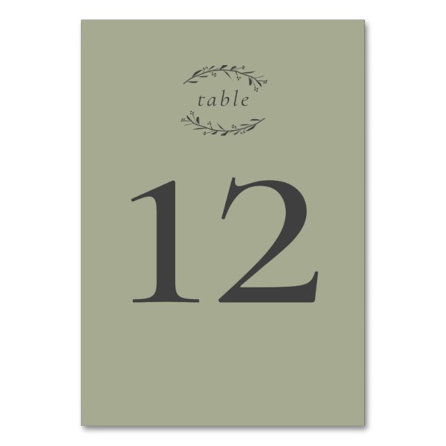 Table Feuilles verts de Sage et Berries Mariage Numéro d (Par défaut)