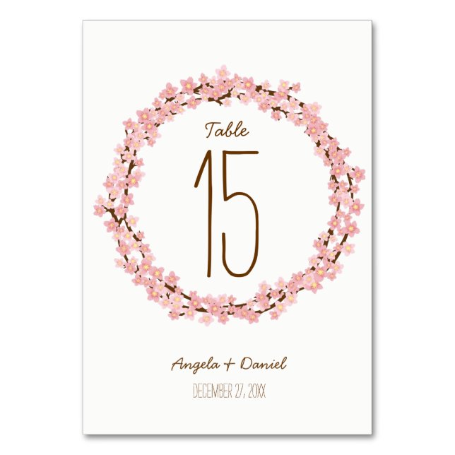 Table Fleur de fleurs de cerisier rustique Numéro de tab (Par défaut)