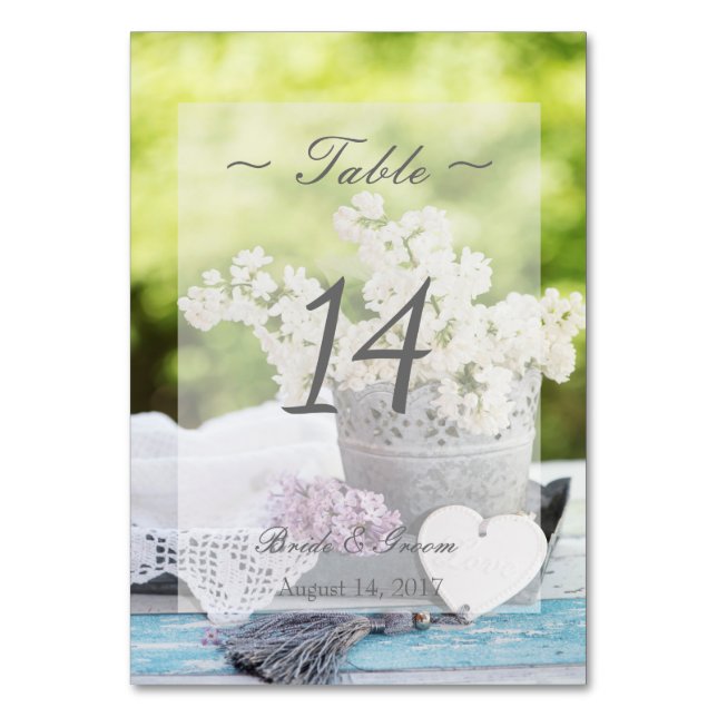 Table Fleur de printemps romantique Lilac Mariage Numéro (Par défaut)