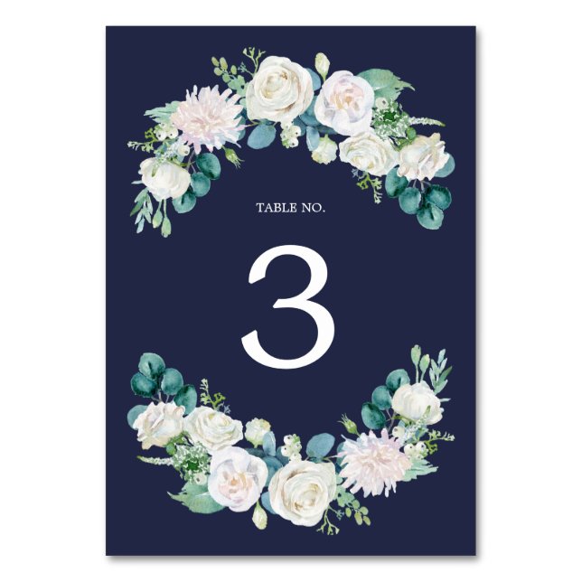 Table Fleurs blanches classiques | Numéro de tableau de  (Par défaut)