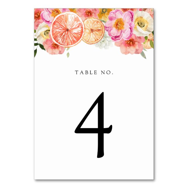 Table Fleurs d'agrumes roses Numéro de tableau (Par défaut)
