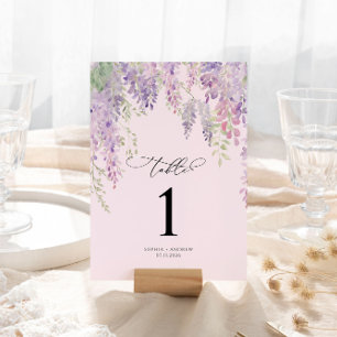 Table Fleurs de bactéries violettes élégantes Numéro de 