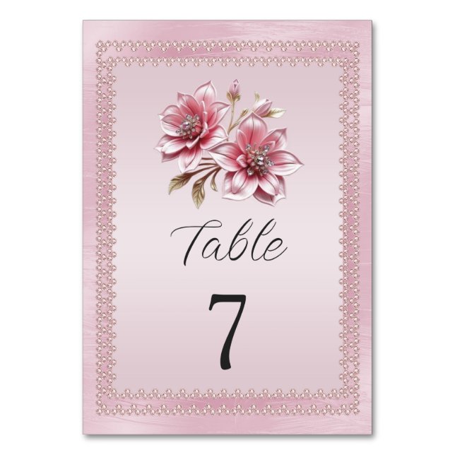 Table Fleurs roses modernes Numéro de tableau (Par défaut)