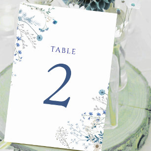 Table fleurs sauvages bleu aquarelle Numéro de tableau 2
