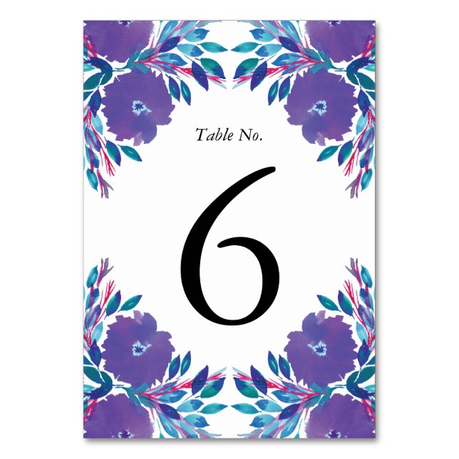 Table Fleurs violettes Numéro de tableau peint à la main (Par défaut)