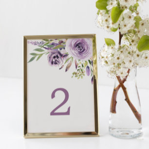 Table Floral Rose violet Tableau 2 Mariage Numéro de tab