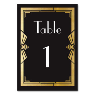 Table Gatsby 1920's Roaring 20s Numéro de tableau Mariag