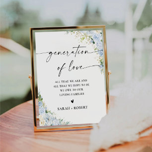 Table Génération Élégante de Signe Floral Bleu Poussiére