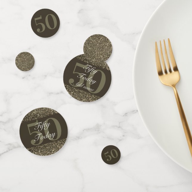 Table glamour personnalisée confetti 50e (Groupe)