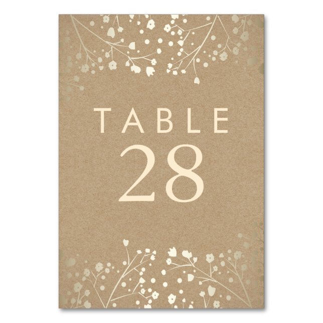 Table Gold Foil Baby's Breath Craft Mariage Numéro de ta (Par défaut)