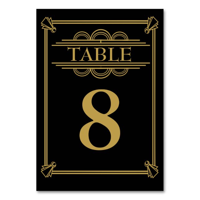Table Gravement 20's Art Déco Gatsby Numéro de tableau (Par défaut)