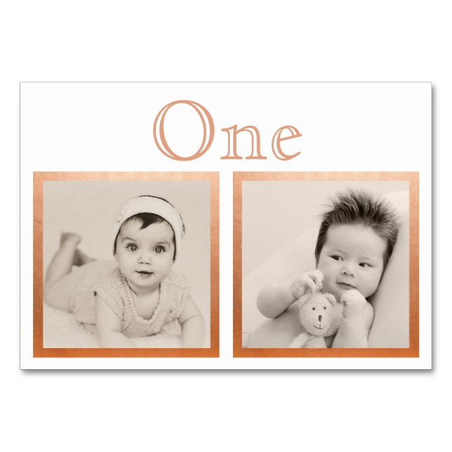 Table Groom de mariée âge personnalisé Rose d'or Numéro  (Devant)