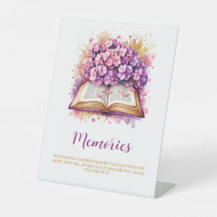 Table Hydrangea Souvenirs avec le signe de mariée