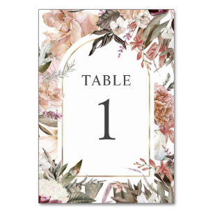 Table Jardin enchanté Élégant Boho Floral Numéro de tabl