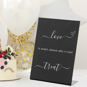 Table L'amour est doux noir mariage signe de régal