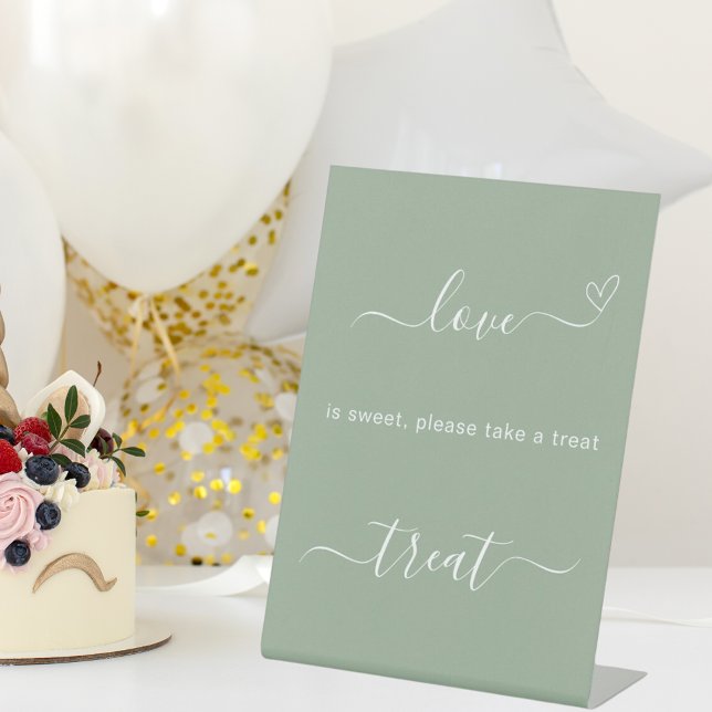 Table L'amour est doux sauge vert mariage signe de régal (Créateur téléchargé)