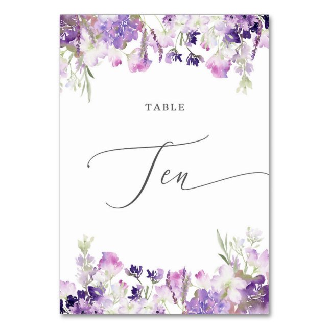 Table Lavande florale Dix Numéro de tableau (Par défaut)