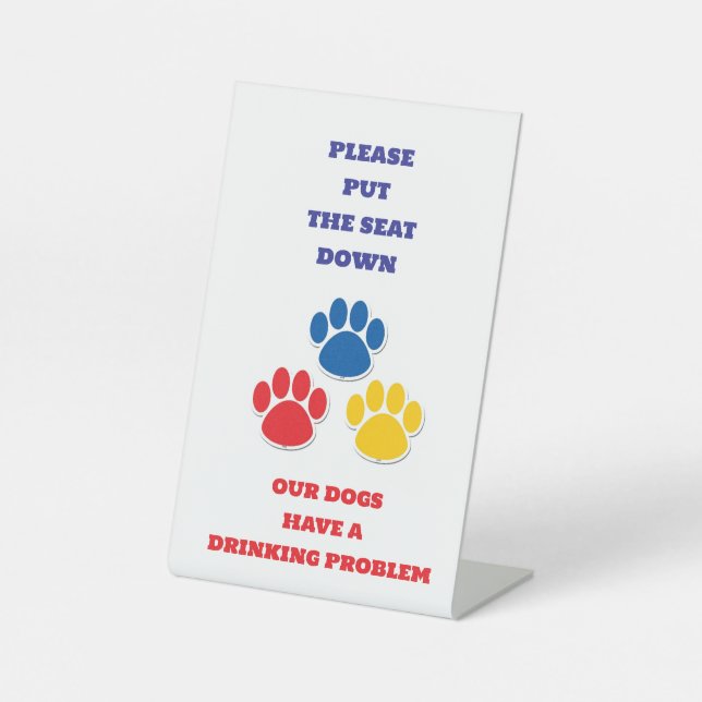 TABLE LES CHIENS ONT UN SIGNE "PROBLÈME DE BOISSON" POUR (Recto)