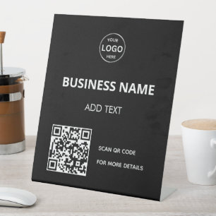 Table Logo de code QR Noir moderne signe de piédestal