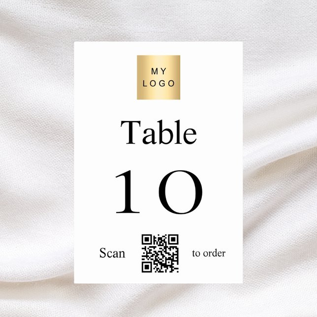 Table Logo noir blanc de l'entreprise QR code numéro de  (Créateur téléchargé)