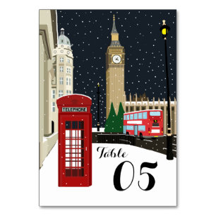 Table Londres à Noël Numéro de tableau