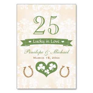 Table Lucky in Love Horseshoe Shamrock Numéro de Mariage