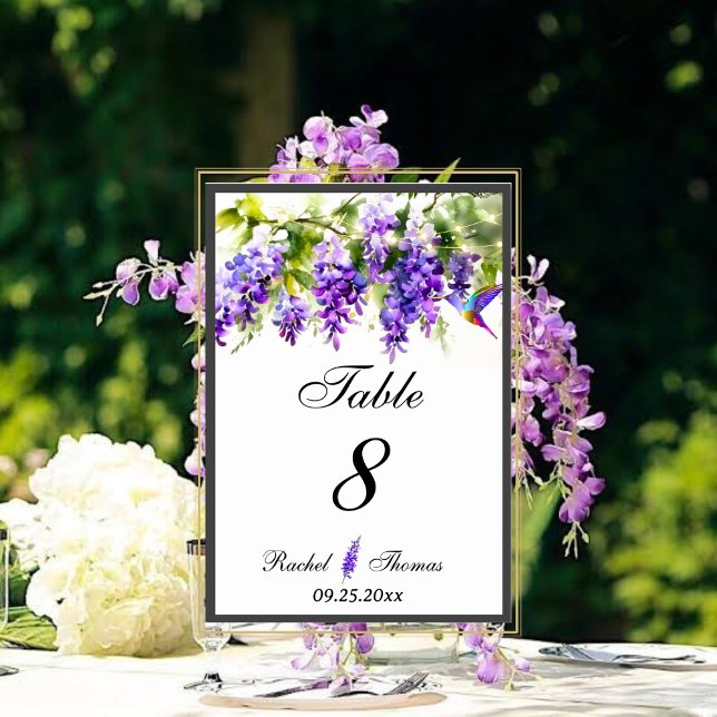 Table Mariage à thème Purple Wisteria Numéro de tableau (Créateur téléchargé)