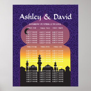 Table Mariage Arabian Nights Poster Plat pourpre