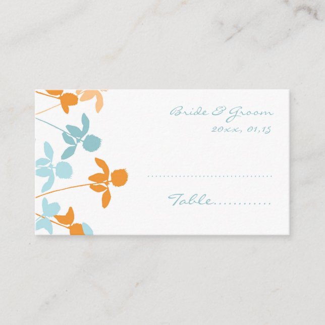 Table Mariage Bleu Orange Placer les cartes de rég (Devant)