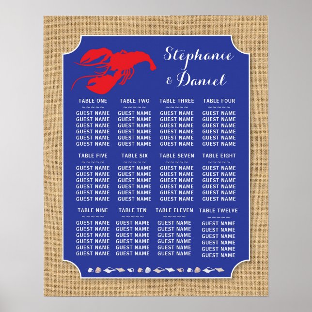 Table Mariage Crawfish Réchauffer Poster Poster Po (Devant)