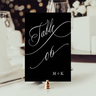 Table Mariage de calligraphie de luxe numéro 6, noir