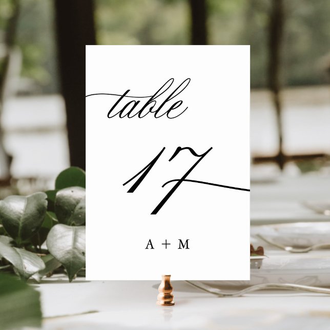 Table Mariage de calligraphie romantique numéro 17, (Créateur téléchargé)