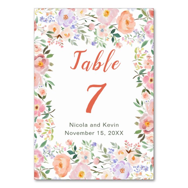 Table Mariage de fleurs printanières Numéro de tableau (Par défaut)