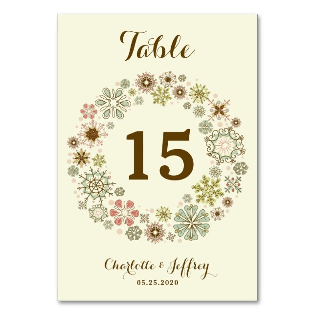 Table Mariage de flocons de neige Whimsical Numéro de ta (Par défaut)