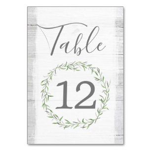 Table Mariage de gerbe botanique rustique Numéro de tabl