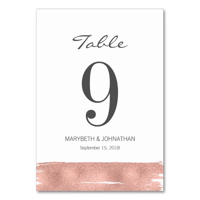 Table Mariage de la brosse d'or moderne Rose Numéro de l (Par défaut)