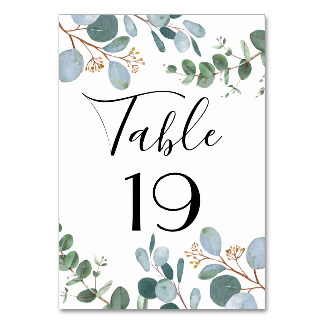 Table Mariage de la verdure botanique Numéro de tableau (Par défaut)
