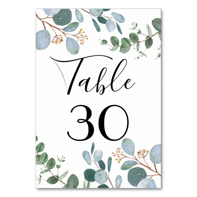 Table Mariage de la verdure botanique Numéro de tableau (Par défaut)
