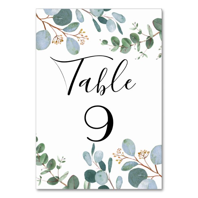 Table Mariage de la verdure botanique Numéro de tableau (Par défaut)