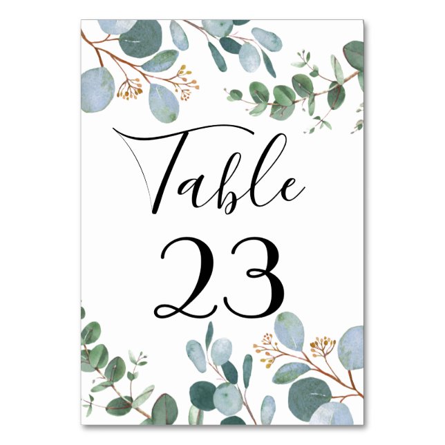 Table Mariage de la verdure botanique Numéro de tableau (Par défaut)