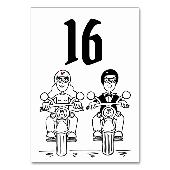 Table Mariage de motocyclette personnalisée Numéro de ta (Par défaut)