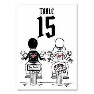 Table Mariage de motocyclette personnalisée Numéro de ta