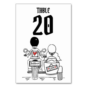 Table Mariage de motocyclette personnalisée Numéro de ta