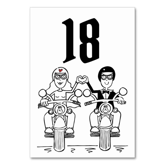 Table Mariage de motocyclette personnalisée Numéro de ta (Par défaut)