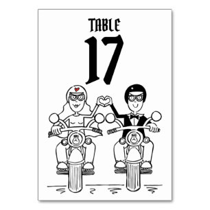 Table Mariage de motocyclette personnalisée Numéro de ta