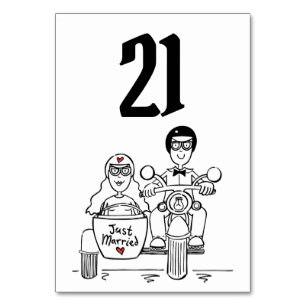 Table Mariage de motocyclette personnalisée Numéro de ta