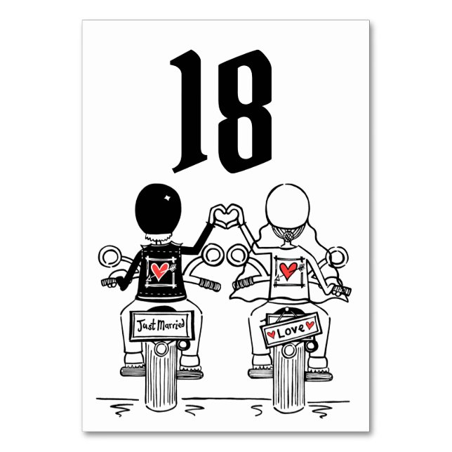 Table Mariage de motocyclette personnalisée Numéro de ta (Par défaut)
